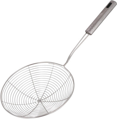FREAKERS Stainless Steel Deep Fry Jhara,Wire Skimmer Puri Strainer with Handle Deep Frying Basket(Steel Pack of 1)