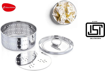 Klassi Kichen Stainless Steel Round Shape Indian Paneer/ Mould Maker 250ml Collapsible Strainer(Silver Pack of 1)