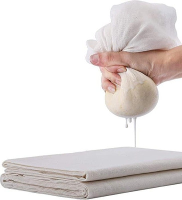 Ethnic Forest Cotton Reusable Unbleached Muslin Cloth for Straining, Cooking, Cheesemaking Collapsible Strainer(Beige Pack of 1)