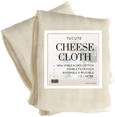 TUCUTE CHEESE CLOTH Collapsible Strainer(Beige Pack of 1)