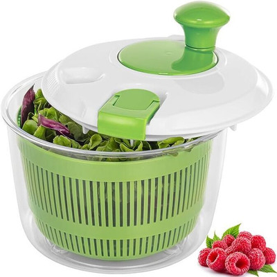 PRANSHI ENTERPRISE All-in-One Salad Spinner & Fruit/Vegetable Dryer Collapsible Strainer Collapsible Strainer(Green Pack of 1)