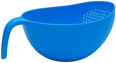 ved online mart Plastic Rice Bowl & Strainer Colander with Handle Wash & Drain Rice, Fruits Strainer(Blue Pack of 1)