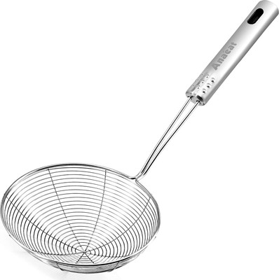 Urbanware Stainless Steel Fry Oil Strainer Deep Fry/Mesh Strainer/Jhara/Puri Strainer 16CM Deep Frying Basket(Silver Pack of 1)