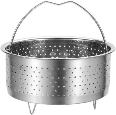 Samusagya Steaming Basket Mixing Bowl Steel Steaming Basket, Strainer(Silver Pack of 1)