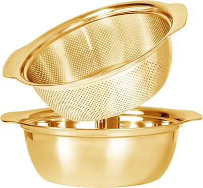 PRATYADH Microporous Strainer Set Colander(Gold Pack of 1)