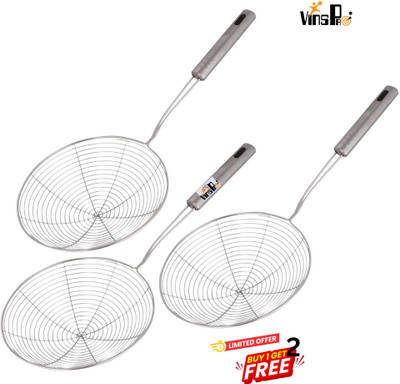SLNS Deep Frying Basket(Silver Pack of 3)