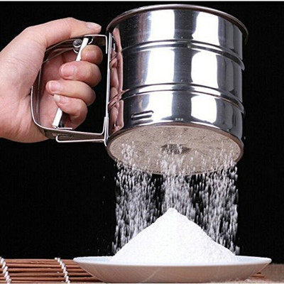 FIVANIO Flour Sifter Stainless Steel Sifter for Baking Strainer(Steel Pack of 1)