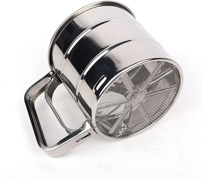 CARTSPACE Stainless Steel Mesh Flour Sifter al Baking Icing Sugar Shaker Sieve Tool Sieve(Steel Pack of 1)