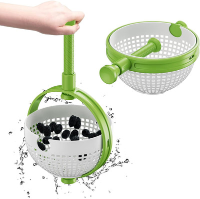 Pinopa Kitchen Veggie Rotating Drain Basket Collapsible Strainer(Multicolor Pack of 1)