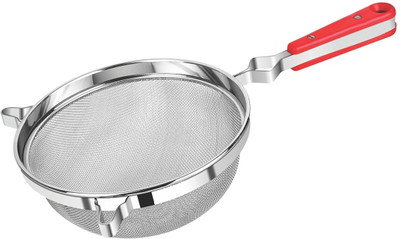 Dynore Heavy Soup & Juice Strainer With Unbreakable Plastic Handle For Kitchen Strainer(Silver Pack of 1)
