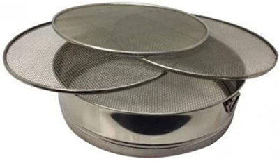 ESWARI TRADITIONAL Stainless steel 4 in 1 interchangeable sieves Sieve(Silver Pack of 1)
