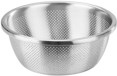 ANUVYA Stainless Steel Strainer Fine Mesh Colander Colander(Silver Pack of 1)