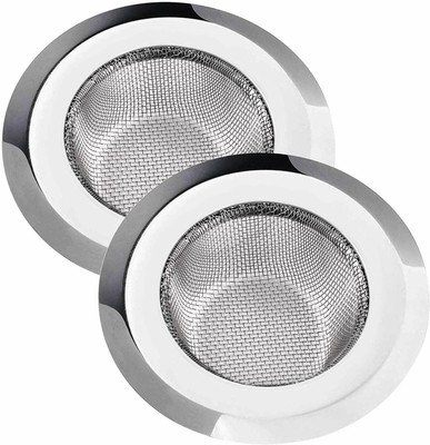 MAHADEV Stainless Steel Kitchen Strainer Sink Jali Sink Drain Filter Jali Collapsible Strainer(Silver Pack of 2)