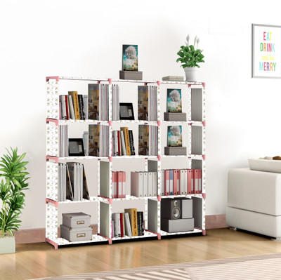 Flipkart Perfect Homes Studio Metal Frame Collapsible Wardrobe Almirah – Foldable Portable Storage 15 Layer Carbon Steel Collapsible Wardrobe(Finish Color - Beige Pink Print, DIY(Do-It-Yourself))