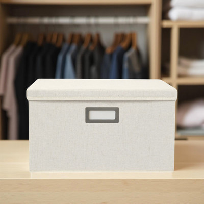 stor Cotton Collapsible Wardrobe(Finish Color - Ecru White, Pre-assembled)