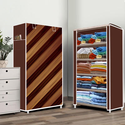 Flipkart Perfect Homes Studio 5 Layer Wall Panel Print PP Collapsible Wardrobe(Finish Color - Wall Panel Print, DIY(Do-It-Yourself))