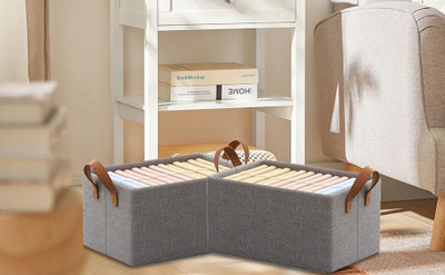 NKL Shelf Organizers(Grey, Polyester)