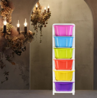 MAHADEV ENTERPRISE Fruits/Vegetables Kitchen Rack Plastic 6 Layer Multi Purpose Modular Drawer