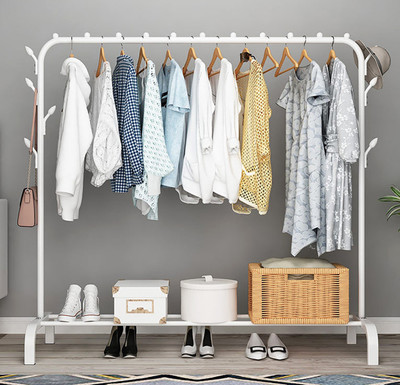 Sasimo 1 Door 2 Shelf Open Coat clothes hanger stand PP PC Collapsible Wardrobe(Finish Color - White, DIY(Do-It-Yourself))