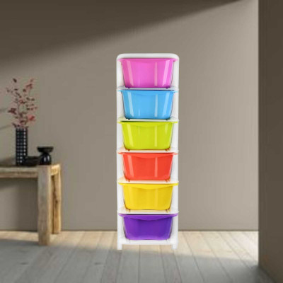 HUMBLE KART 6 Layer Multi Purpose Modular Drawer Plastic Free Standing Cabinet(Finish Color - Multicolor, DIY(Do-It-Yourself))