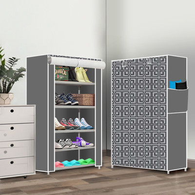 Flipkart Perfect Homes 5 Shelves Digital Printed Metal Collapsible Shoe Stand(2 Grey, 5 Shelves, DIY(Do-It-Yourself))