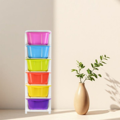 MAHADEV ENTERPRISE Fruits/Vegetables Kitchen Rack Plastic 6 Layer Multi Purpose Modular Drawer
