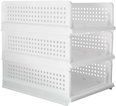 Aditya Polymers Organizer Foldable and Stackable (Pack Of 2 Pcs.(1 Large + 1 Small)) PP Collapsible Wardrobe(Finish Color - white 1, DIY(Do-It-Yourself))