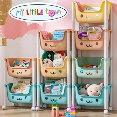 MY LITTLE TOWN 4 Layer collapsible wardrobe for kids with multicolours Plastic Cupboard(Finish Color - Macarone Colours, DIY(Do-It-Yourself))