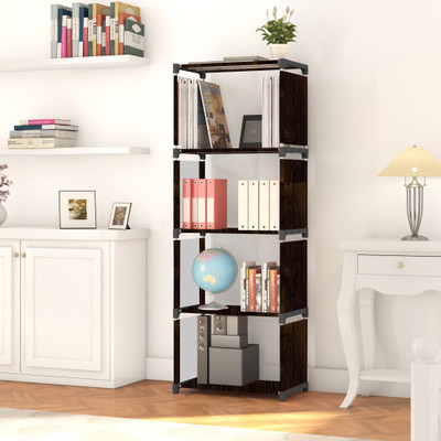 Flipkart Perfect Homes Studio 5 Layer Multipurpose Portable l SpaceSaving Cloth/Shoe/Books Shelf Home & Office Metal Open Book Shelf(Finish Color - New Brown Print, DIY(Do-It-Yourself))