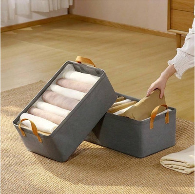 NKL 30 L Grey Laundry Stool/Storage(Cotton)