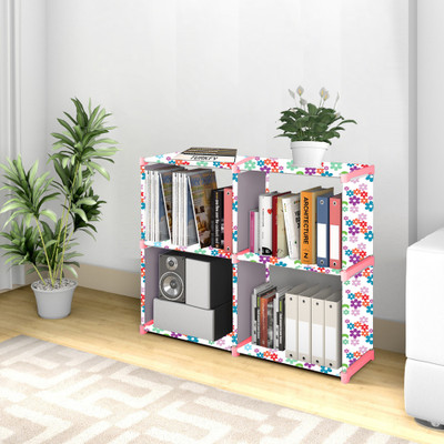 Flipkart Perfect Homes Studio 10 Layer Multipurpose Portable SpaceSaving Cloth/Shoe/Books Shelf Home & Office Metal Open Book Shelf(Finish Color - Purple Pink Print, DIY(Do-It-Yourself))