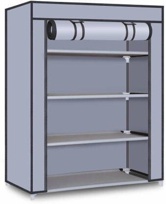 SKPRODER Carbon Steel Collapsible Wardrobe(Finish Color - GREY, DIY(Do-It-Yourself))