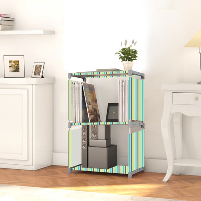 INSIDE STYLE 3 Layer Multipurpose Portable l SpaceSaving Cloth/Shoe/Books Shelf Home & Office Metal Open Book Shelf(Finish Color - Print New G, DIY(Do-It-Yourself))