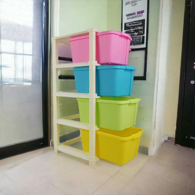 Ramadhani Anti-Slip Plastic Multi Color Boxes Multi-purpose Modular Drawer Storage System PP Collapsible Wardrobe(Finish Color - Multicolor, DIY(Do-It-Yourself))