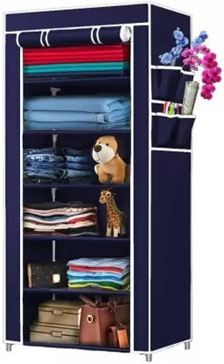 Shaym ji 18 Pair plastic Shoe Stand with matte look, stylish finish, side pocket Plastic Shoe Stand(Blue, 6 Shelves, DIY(Do-It-Yourself))