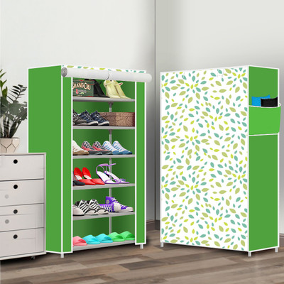 INSIDE STYLE Collapsible Shoe Rack – Metal 6 Tier Foldable Organizer for Home & Entry Use Metal Collapsible Shoe Stand(Print Sky Blue, 6 Shelves, DIY(Do-It-Yourself))