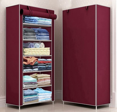 Lyzoo 6 Shelf Plastic PVC Collapsible Wardrobe(Finish Color - MAROON, DIY(Do-It-Yourself)) deal from flipkart Lyzoo 6 Shelf Plastic PVC Collapsible Wardrobe(Finish Color - MAROON, DIY(Do-It-Yourself)) deal from flipkart
