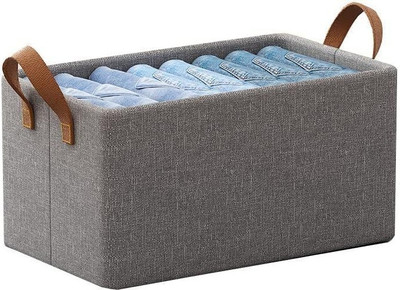 BSVR 30 L Grey Laundry Stool/Storage(Cotton)