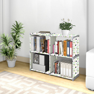 Outpack 10 Layer Multipurpose Portable SpaceSaving Cloth/Shoe/Books Shelf Home & Office Metal Open Book Shelf(Finish Color - Sky Blue Print, DIY(Do-It-Yourself))