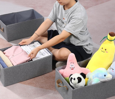 NKL 30 L Grey Laundry Stool/Storage(Cotton)