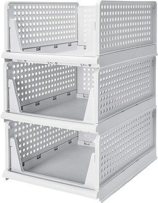 JD FRESH PVC Collapsible Wardrobe(Finish Color - WHITE PC-3, Pre-assembled)