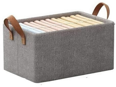 BSVR 30 L Grey Laundry Stool/Storage(Cotton)