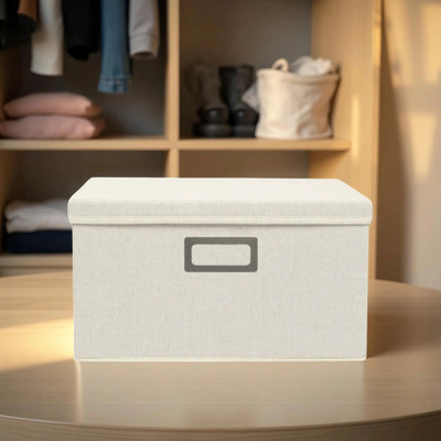 stor STOR Washable with Lid Cotton Collapsible Wardrobe(Finish Color - White, Pre-assembled)