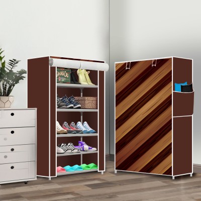 Flipkart Perfect Homes 5 Shelves Digital Printed Metal Collapsible Shoe Stand(Brown, 5 Shelves, DIY(Do-It-Yourself))