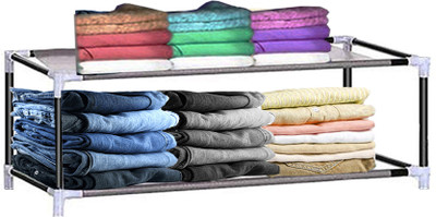 Sasimo 1 Door 6 Shelf Fabric PP Carbon Steel Collapsible Wardrobe(Finish Color - Multi, DIY(Do-It-Yourself))