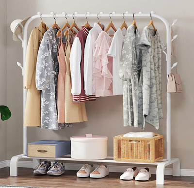 Sasimo 1 Door 2 Shelf Open Coat clothes hanger stand PP PC Collapsible Wardrobe(Finish Color - .White, DIY(Do-It-Yourself))