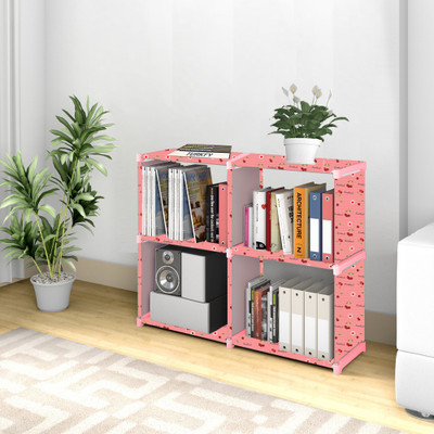 Hridyani 10 Layer Multipurpose Portable SpaceSaving Cloth/Shoe/Books Shelf Home & Office Metal Open Book Shelf(Finish Color - P Pink, DIY(Do-It-Yourself))