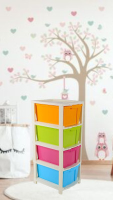 MAHADEV ENTERPRISE 4 LAYER Home and Kids Foldable drawers organizers Box PP Collapsible Wardrobe(Finish Color - Multicolor, DIY(Do-It-Yourself))