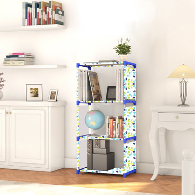 Flipkart Perfect Homes Studio 4 Layer Multipurpose Portable l SpaceSaving Cloth/Shoe/Books Shelf Home & Office Metal Open Book Shelf(Finish Color - New SKY Print, DIY(Do-It-Yourself))