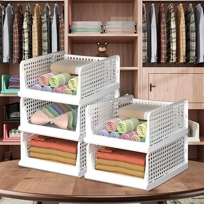 ASHLAS 5 Pieces Wardrobe Organizer for Storage/Polypropylene Foldable PP Collapsible Wardrobe(Finish Color - 5-WHITE, DIY(Do-It-Yourself))